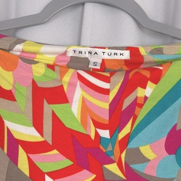 Trina Turk Arena Jersey Dress Neon Colors Size Small - Picture 4 of 7